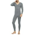 thumbnail image 1 of Letdown Thermal Underwear for Men Long Johns Set - Thermal Base Layer Crewneck Top Pants with Fly Long Underwear Warm Base Layer for Winter Skiing Hunting (a-Grey, XXL), 1 of 7