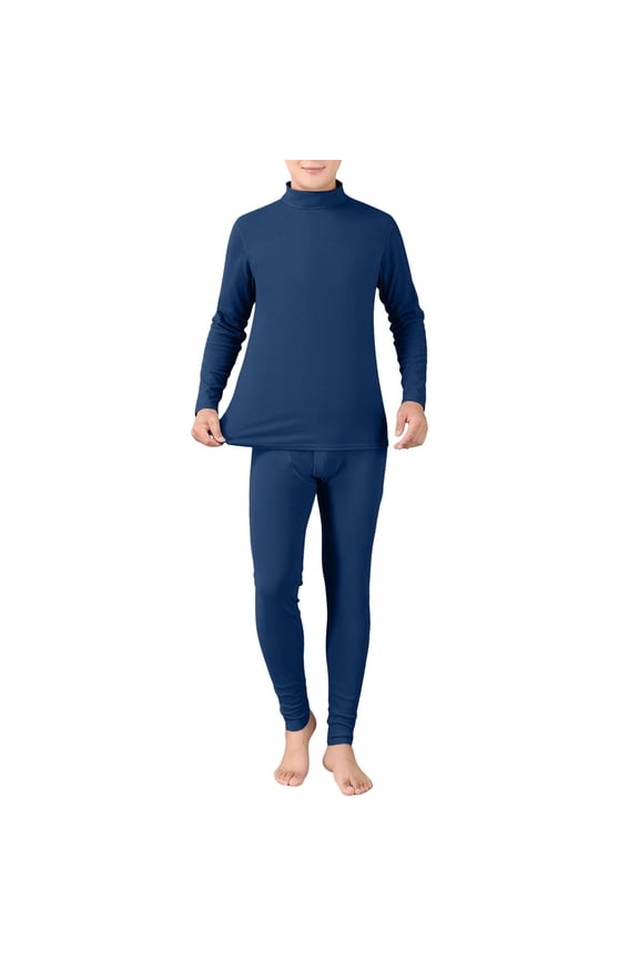 Thermal Underwear for Men Long Underwear Mens Long Johns Soft Warm Base Layer Thermal Pants Winter Cold Weather Thermal Clothes (A-Navy, L)
