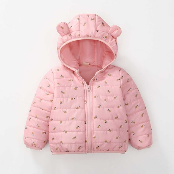 Letdown Toddler Boys Girls Winter Coat Kids Puffer Jacket Light Weight Hooded down Coats Warm Solid Jackets for Teens (#04-Pink, 12-18 Months)