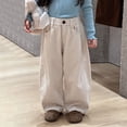 thumbnail image 1 of Letdown Toddler Casual Corduroy Pants Wide Leg Baggy Sweatpants Straight Elastic Waist Trousers with Pockets (Beige,18-24 Months), 1 of 3