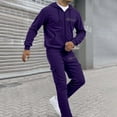 thumbnail image 1 of Letdown Track Suits for Men 2 Piece Set Casual Athletic Sweatsuit Full Zip Pullover Long Sleeve Running Sport Outfits Workout Sports Set Sportswear (Dark Purple, S), 1 of 8