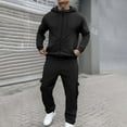 thumbnail image 1 of Letdown Track Suits for Men 2 Piece Set Hoodie Sweatsuits Full Zip Athletic Jogging Suits Casual Athletic Jogging Warm Up Sets (Black, S), 1 of 8