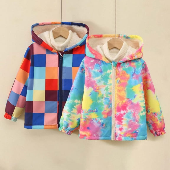 Letdown Unisex Boys Girls Jacket Hoodie Sherpa Lined Zip Up Hooded Sweatshirt Kids Winter Warm Outerwear Jackets (Multicolour, 2-3 Years)