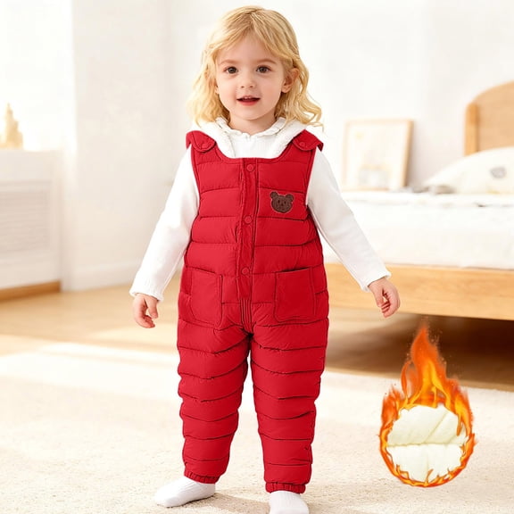 Letdown Unisex-Child Chest High Snow Bib Overalls, Snow Bib Overall Ski PantsSnow Pants (#01-Red,3-3.5 Years)