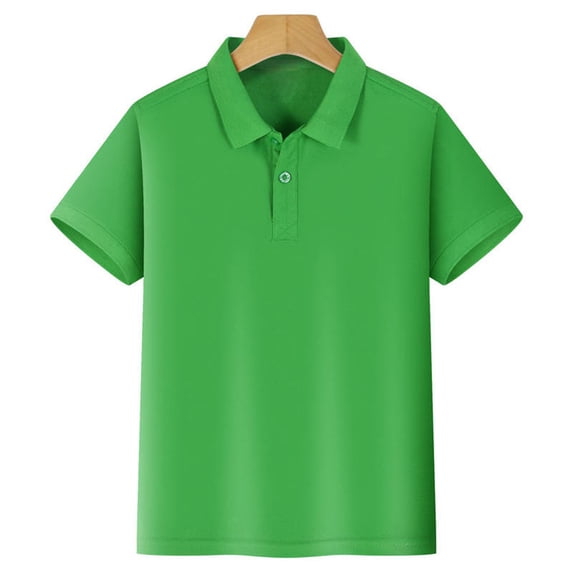 Letdown Unisex Kids Boys Girls Short Sleeve Shirt, Comfortable Fabric Button Closure School Uniform Polo Top Back To School Summer Clothes for Kids