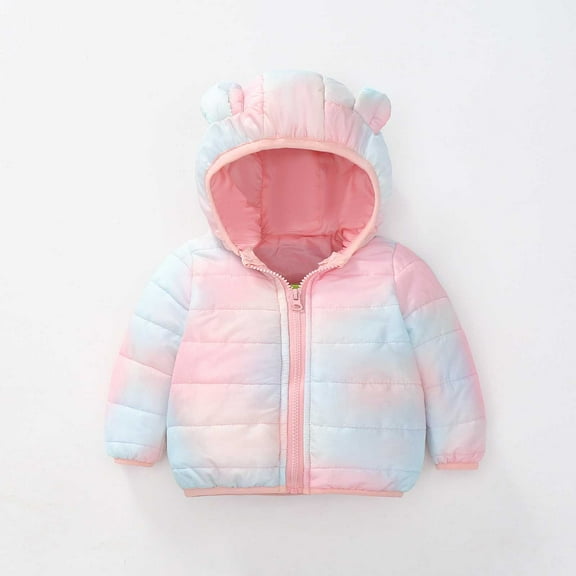 Letdown Unisex Kids Winter Coat Puffer Coat Jacket Lightweight Hooded Packable Outerwear Warm Padded Down Coats (#01-Pink, 6-12 Months)