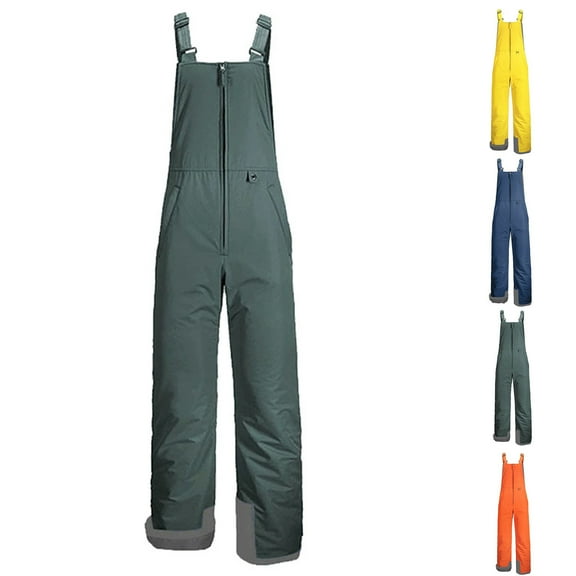 Letdown Unisex Ski Snow Bibs Jumpsuit Insulated_Water Resistant Overalls Snowboarding Winter Waterproof Pants Women Men (Grey, 2XL)