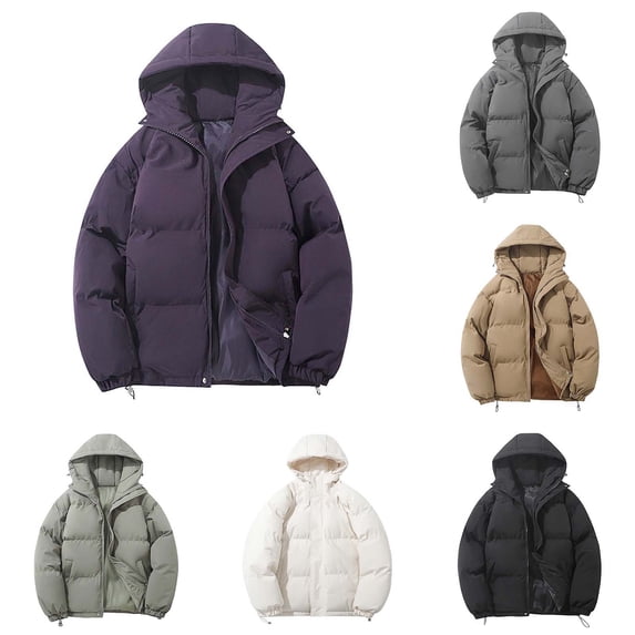 Letdown Unisex Winter Coats Lightweight Puffer Jacket Warm Insulated Baggy Quilted Puffer Down Jackets for Women Men (Black,L)