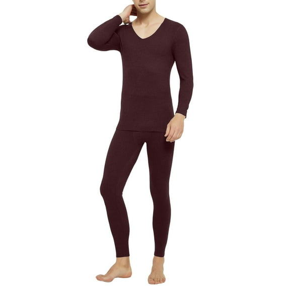 Letdown Upgraded Thermal Underwear for Men Long Johns Set Lined Soft Thermal Underwear Base Layer Pajamas Clothes Warm Base Layer for Winter Skiing Hunting (Red-A, L)