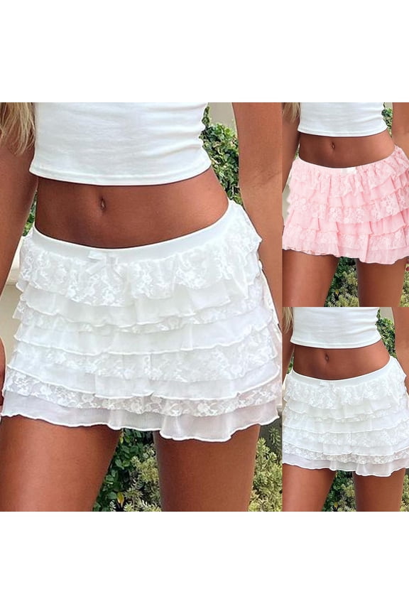 Women Y2K Lace Multi-Layered Bloomers, Cute Ruffle Shorts Lace Pumpkin Pants Boyshorts Layered Bottoms Y2k Sweet Pettipants (White, M)