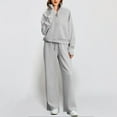 thumbnail image 1 of Letdown Women's 2 Piece Sets 1/4 Zipper Up Sweatshirt Casual Travel Outfits Lounge Wide Leg Tracksuit Cozy Sweatsuits Fashion 2025 (GY2,M), 1 of 5