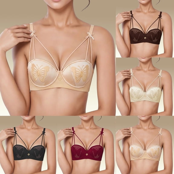 Letdown Women's Lace Bras Full Coverage Unlined Underwire Stretch All Over Lace Balconette Bra Lace Trim Lined V Neck Bralette (#04-Beige,XL)