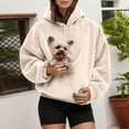 thumbnail image 1 of Letdown Women's Oversized Hoodie Sweatshirt with Front Kangaroo Pocket, Warm Pullover Hoodie for Casual Wear and Pet Carrying, 1 of 9