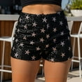 thumbnail image 1 of Letdown Women's Sequin Mini Shorts Stars Sparkly Micro Shorts Y2k Low Rise Rave Outfits Trendy for Club Hot Pants (Black, L), 1 of 6