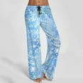 thumbnail image 1 of Letdown Womens Christmas Pajamas Pants Ladies Bow Christmas Tree Pajama Cute Soft Long Bottoms Women Pjs Pj Jammies (D-Sky Blue, L), 1 of 4