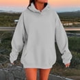 thumbnail image 1 of Letdown Womens Crewneck Sweatshirt Loose Fit Long Sleeve Shirts Trendy Oversized Sweater Fashion Side Slit Pullover Tops (Large Size Available) (Silver, XS), 1 of 5