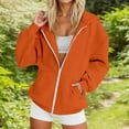 thumbnail image 1 of Letdown Zipper Hoodies Jackets for Women Oversized Fall Fashion 2025 Casual Winter Trendy Hooded Zip up Sweatshirt (Orange, XXXL), 1 of 9