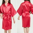 thumbnail image 1 of Letdown for Wedding Birthday Party Spa Short Silky Robes Christmas Party Satin Robes Sleepwear Bathrobe Loungewear 5-14Y, 1 of 4