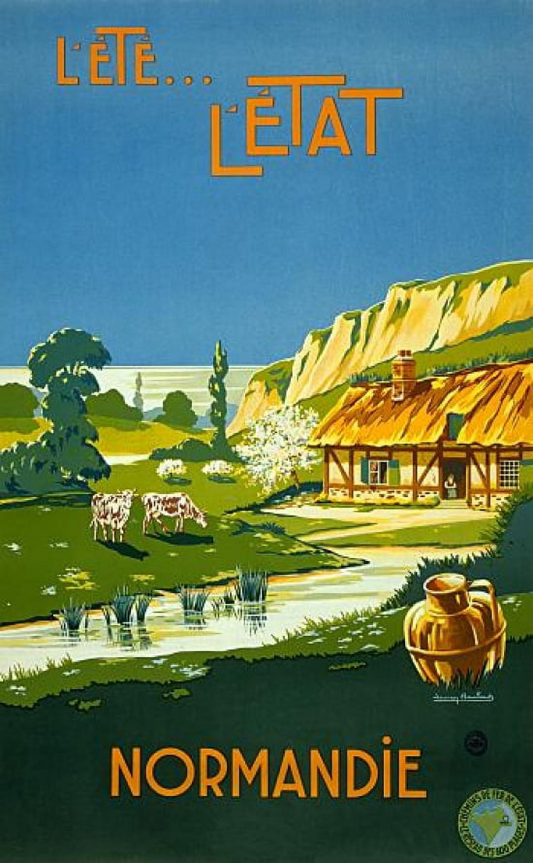 Lete Letat Normandi Vintage French Travel Canvas Art - (24 x 36)