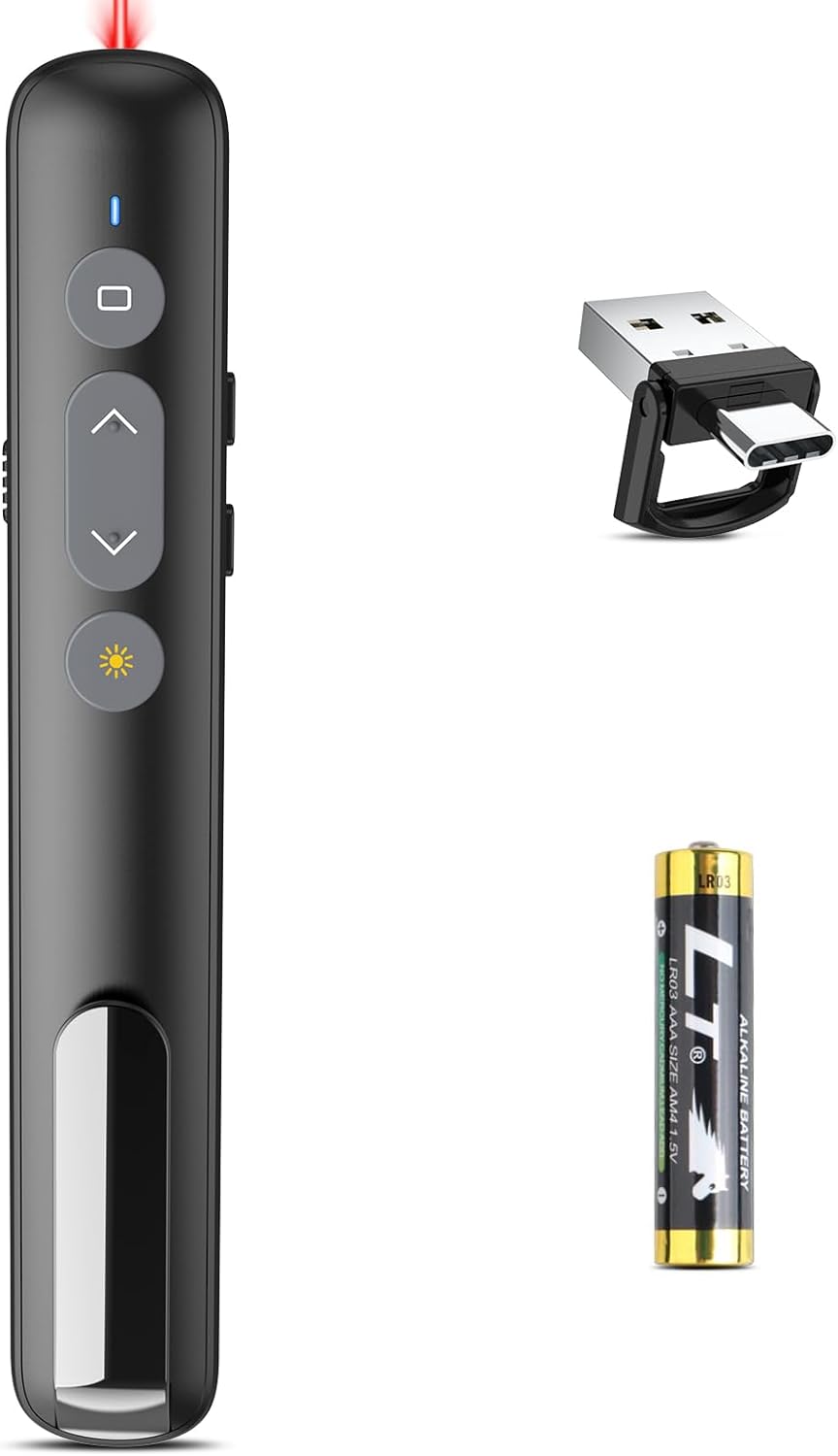 Leteapii Slide Clicker With Red Laser Pointer Powerpoint Clicker For