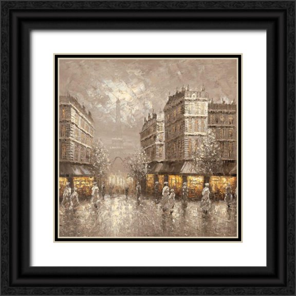 Letellier, Gerard 26x26 Black Ornate Wood Framed with Double Matting Museum Art Print Titled - City of Light