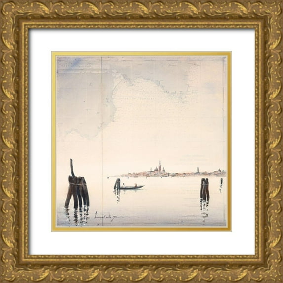 Letestu, Yann 12x12 Gold Ornate Wood Framed with Double Matting Museum Art Print Titled - Venise