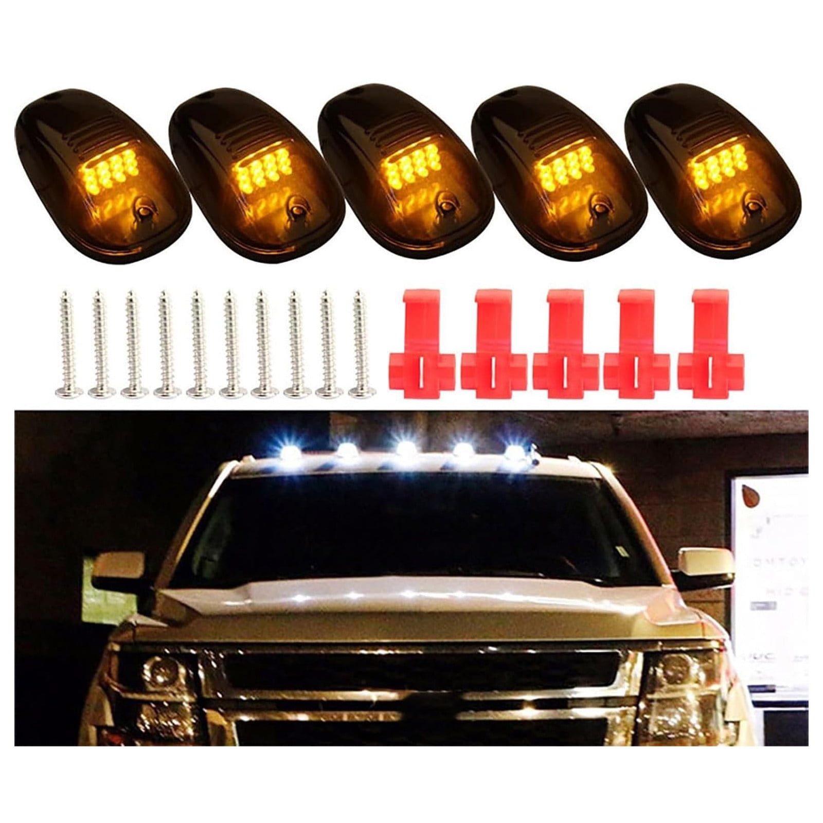 Letfool 5Pc Car Roof Lighting Each Containing 9 Light Beads Improved ...