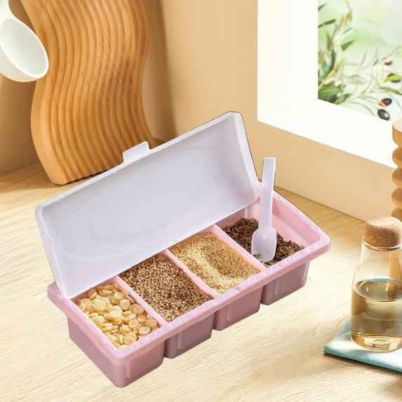 Letfool Seasoning Box Condiment Canisters With Lid For Serving & Storing Salt Sugar Spice Pepper Seasoning, Working For Home Kitchen Coffee Restaurant