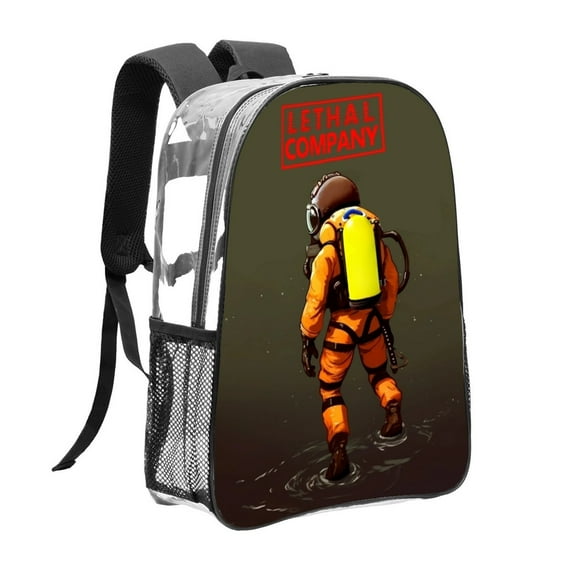 Lethal Company Pattern Transparent Backpack Lightweight And fashionable Showcasing Personality And Leading The Trend