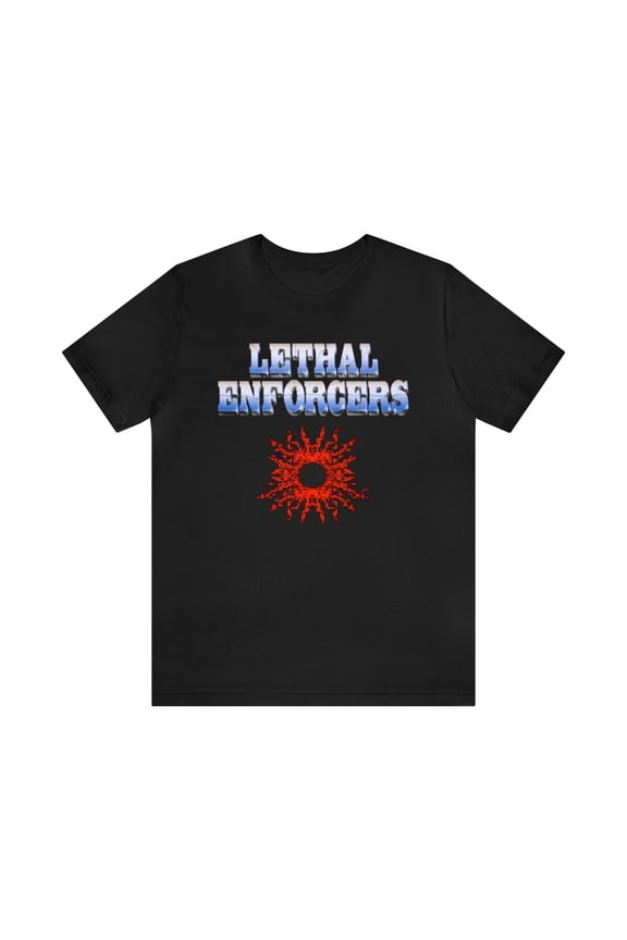 Lethal Enforcers Logo Bullet Wound Arcade SNES Sega Unisex Short Sleeve T-Shirt