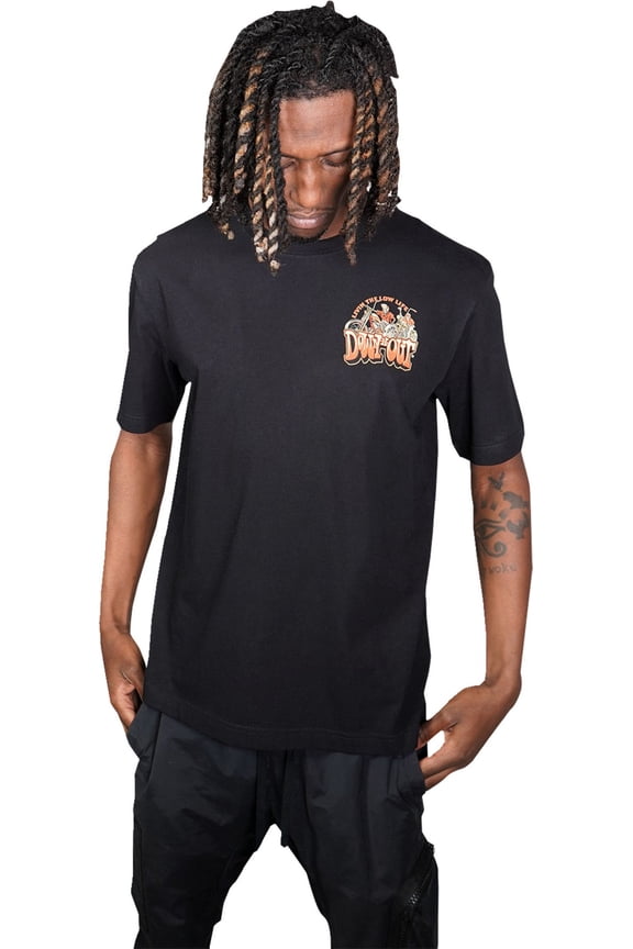 Down-N-Out 4 Life Mens Short Sleeve T-Shirt Black SM