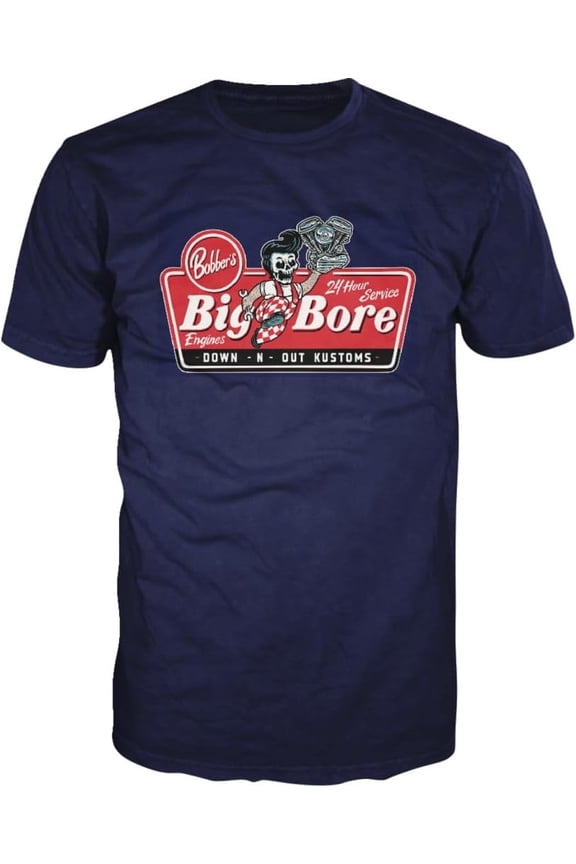 Down-N-Out Big Bore Mens Short Sleeve T-Shirt Navy Blue 3XL