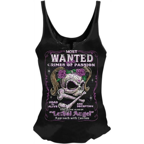 Lethal Threat Most Wanted Womens Tank Top (Black, Small)