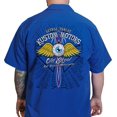 thumbnail image 1 of Lethal Threat Old Skool Eyeball Shop Mens Button Up Short Sleeve Shirt Blue MD, 1 of 2