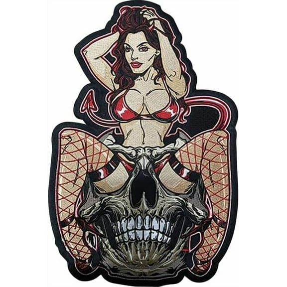 Lethal Threat Red Devil Girl Sewing Patches & Appliques