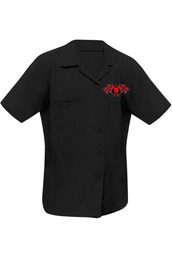 Rusty Nuts Mens Short Sleeve Button Up Shirt Black XXL