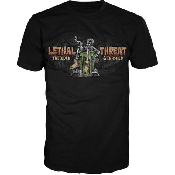 Lethal Threat Tattooed & Trashed Mens Short Sleeve T-Shirt Black XL