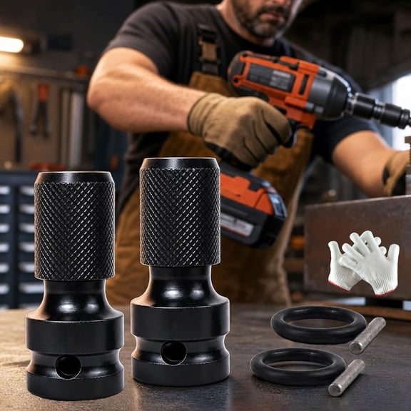 Lethargic 1/4" Hex Shank Socket Converter - 1/2" to 1/4", S2 Alloy Steel Socket Adapter, 2 Inch Drive Converter for Impact Drivers, Drills and Socket Wrenches