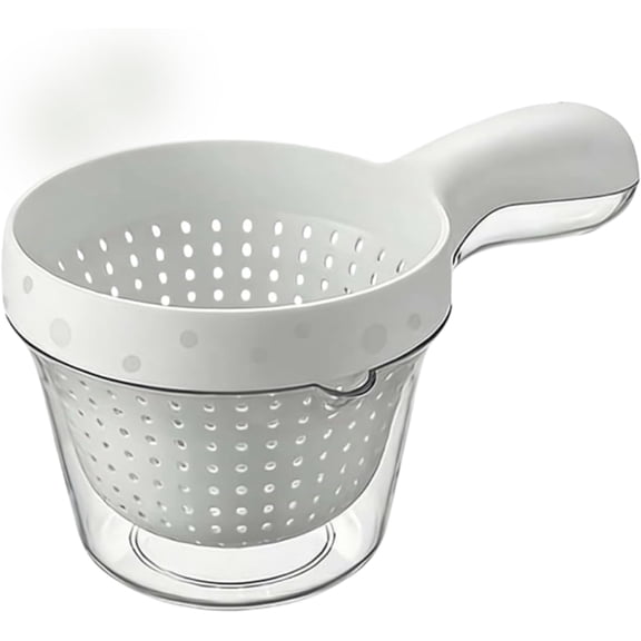 Lethargic 2 in 1 Round Vegetable Fruit Washing Basket with Handle, 7.5 x 5 x 4.4 in Plastic Colander Bowl for Kitchen Prep.