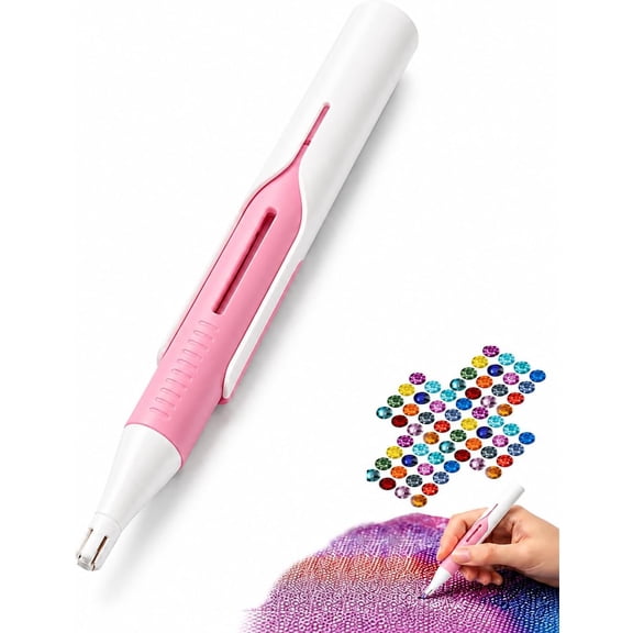 Lethargic Automatic DiamondPainting Bead Dispenser, 3.94 in Plastic Reloadable Craft Pen for Round Beads, for Diamond Art Crafters