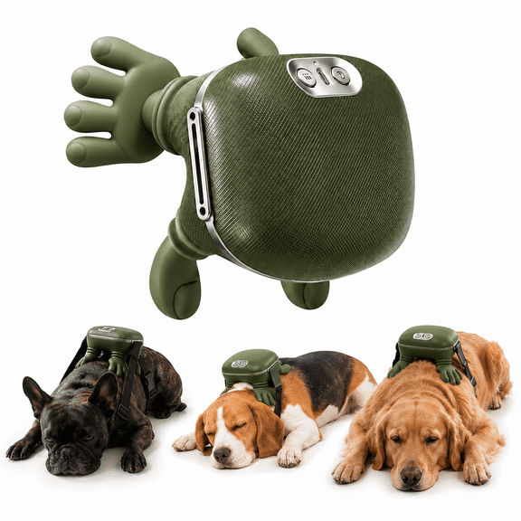 Lethargic Calming Pet Massager, Rechargeable Kneading and Warming Device with Adjustable Strap for Dogs and Cats