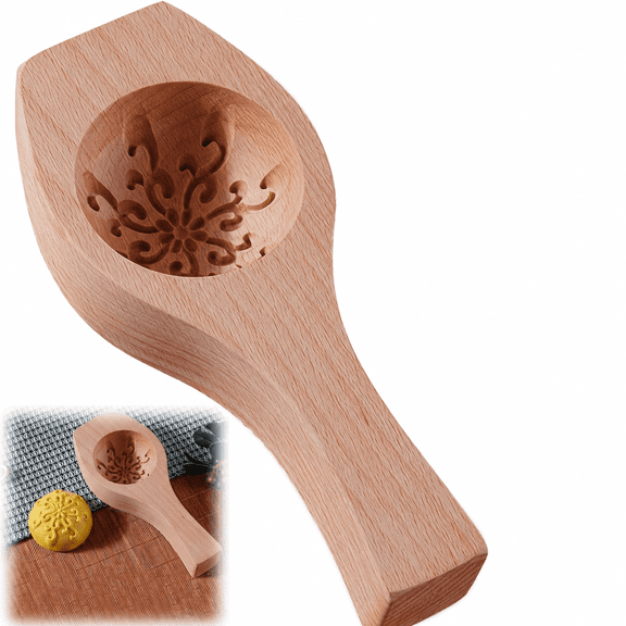 Lethargic DIY Steamed Bun Mold, Wood Dough Shaping Press, 8.27 x 3.54 x 1.5 in Kitchen Mold for Steamed Buns, Dumplings and Pastry Making