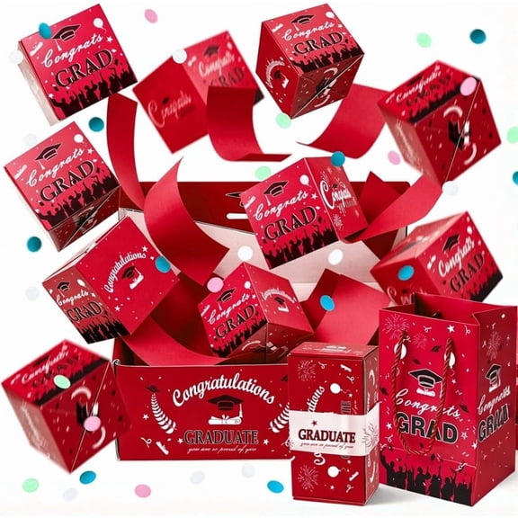 Lethargic Graduation Surprise Gift Box Explosion, Pop Out Explosion Gift Box with Bounce Money Holder and Confetti, Graduation Gifts for Women, High School College Graduation Party Favors.