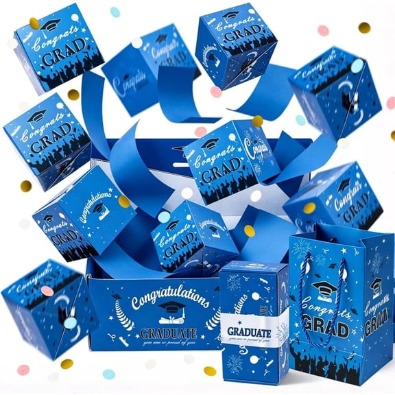 Lethargic Graduation Surprise Gift Box Explosion, Pop Out Explosion Gift Box with Bounce Money Holder and Confetti, Graduation Gifts for Women, High School College Graduation Party Favors.