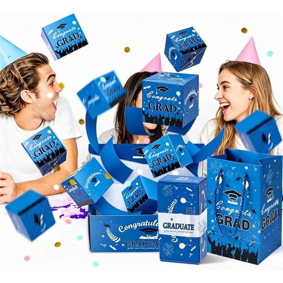Lethargic Graduation Surprise Gift Box Explosion, Pop Out Explosion Gift Box with Bounce Money Holder and Confetti, Graduation Gifts for Women, High School College Graduation Party Favors.