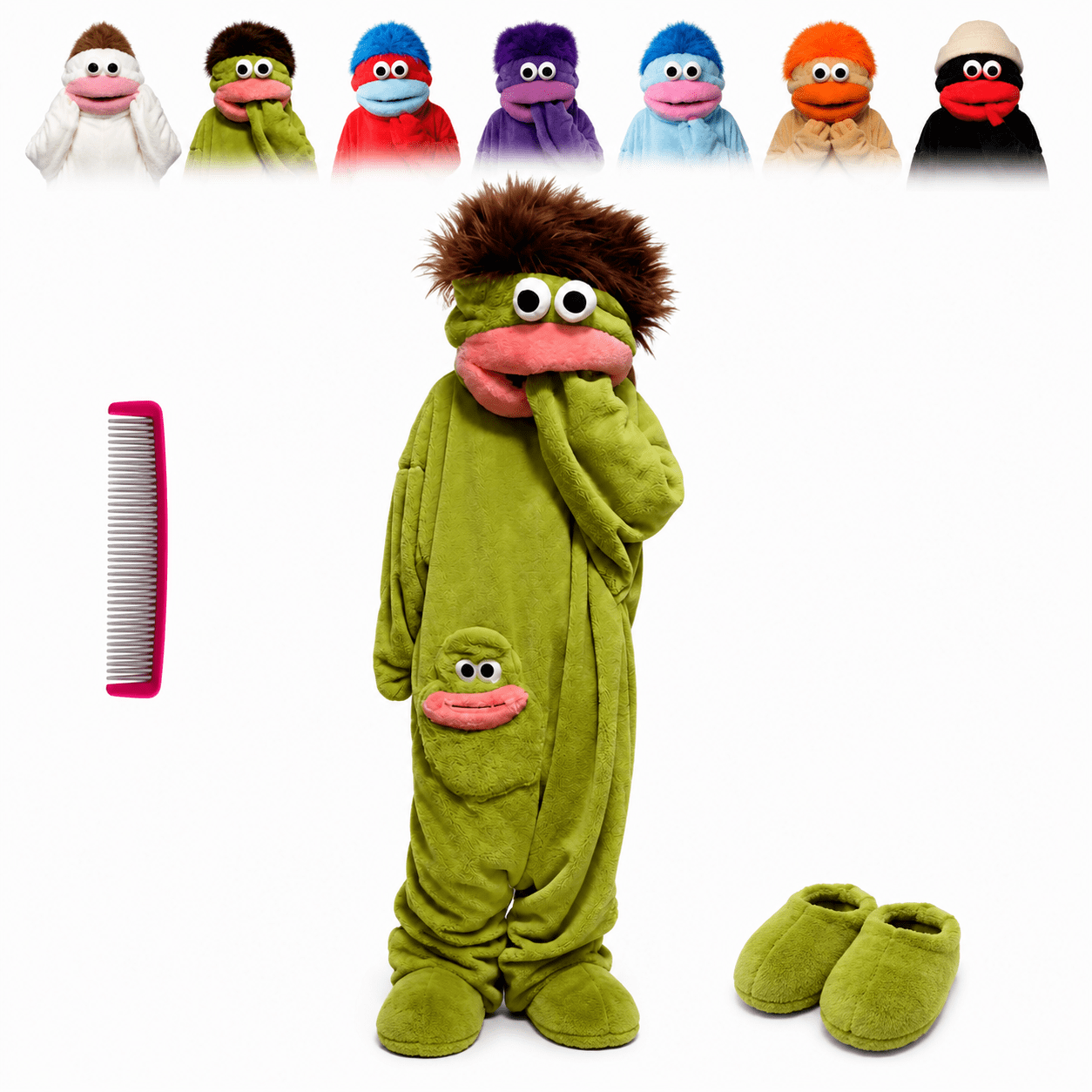 Lethargic Silly Frog Onesie Pajamas, Coral Fleece Hooded Sleepwear for ...