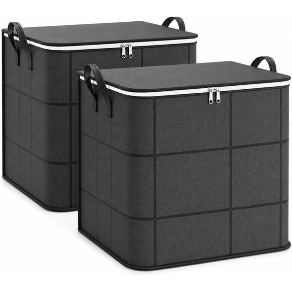 Lethargic Spacious Moving Storage Bin, 100L/140L/180L Foldable Nonwoven Fabric Organizer with Zipper and Handles for Bedding and Clothes