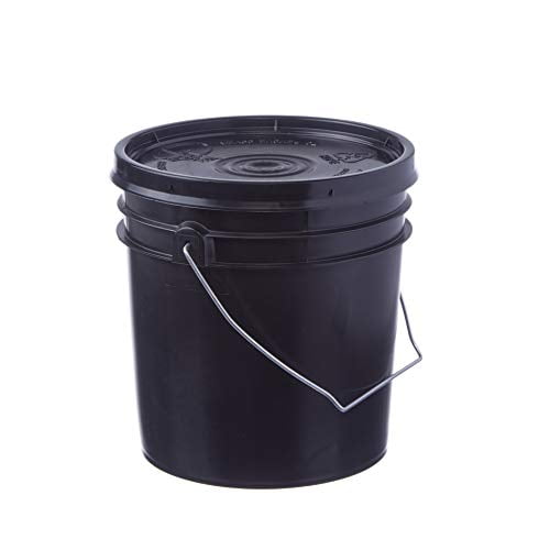 Letica 1 Gallon Bucket with Lid, HDPE, 6 Pack (White)