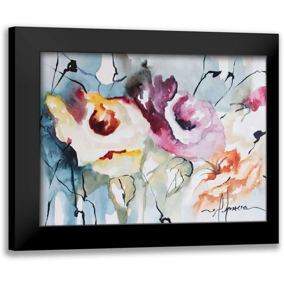Leticia Herrera 18x15 Black Modern Framed Museum Art Print Titled - Blooms Aquas IV