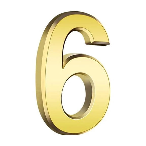 Letimco Gold Tone Self Adhesive Address Number, 3inch Flat House Digit Sticker, Easy Paste Layout, Identification Accessory For Mailbox, Front Door Indoor And Outdoor Use
